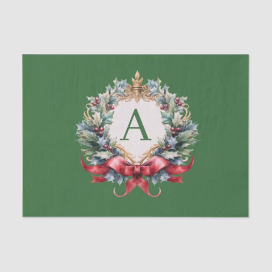 Elegante brief van het kerstmonogram tissuepapier (Voorkant)