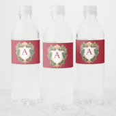 Elegante brief van het kerstmonogram waterfles etiket (Flessen)