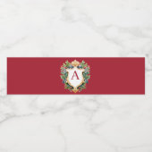 Elegante brief van het kerstmonogram waterfles etiket (Enkel label)