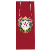 Elegante brief van het kerstmonogram wijn cadeautas (Achterkant)