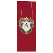 Elegante brief van het kerstmonogram wijn cadeautas (Voorkant)