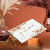Elegante Bright Boho Terracotta Script Wedding Gastenboek