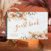 Elegante Bright Boho Terracotta Script Wedding Gastenboek