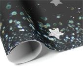 Elegante Brighten zwarte bokeh effecten Cadeaupapier (Rol Hoek)