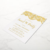 Elegante Brocade Kant Sweet 16 Party Folie Uitnodiging (Gedraaid)