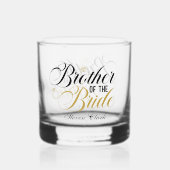 Elegante Broer van de Bruid voeg naam Bruiloft toe Whisky Glas (Achterkant)