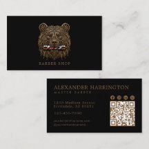 Elegante Bronze Beer Kapperszaak Qr Code
