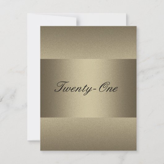 Elegante Bronze Pewter Metal Black 21e verjaardag Kaart (Voorkant)