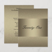 Elegante Bronze Pewter Metal Black 21e verjaardag Kaart (Voorkant / Achterkant)