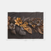 Elegante Bronzen Bloem Houten Fleece Deken (Voorkant (Horizontaal))