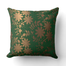 Elegante bronzen bloemen op hexagonaal rooster