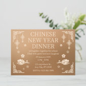Elegante bronzen Chinese New Year-diner Kaart (Staand voorkant)