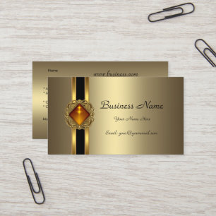 Elegante Bronzen Goud Zwarte Amber juweel Visitekaartje