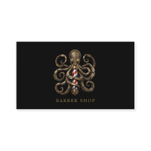 Elegante Bronzen Octopus Kapperszaak Qr Code