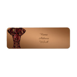 Elegante bronzen olifant etiket