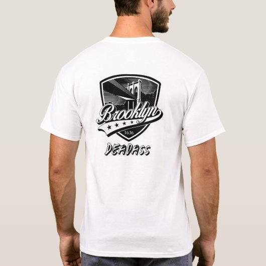 Elegante Brooklyn Swoosh Logo Ontwerp T-shirt (Achterkant)