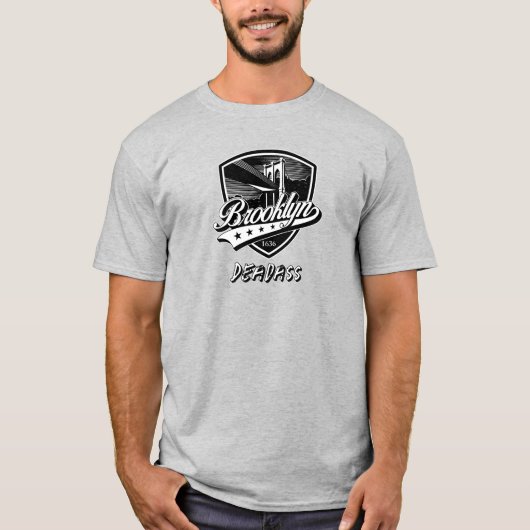 Elegante Brooklyn Swoosh logo ontwerp T-shirt (Voorkant)