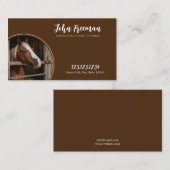 Elegante Brown & White Horse Foto Boerderij Stalle Visitekaartje (Voorkant / Achterkant)