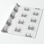 Elegante bruid belettering bruiloft hart Fancy Lac Cadeaupapier (Uitgerold)