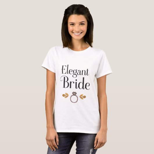 Elegante Bruid Bruid T-shirt (Voorkant volledig)