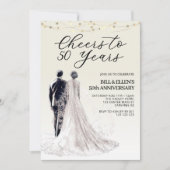 Elegante bruid bruidegom 50ste bruiloft Jubileum Kaart (Voorkant)