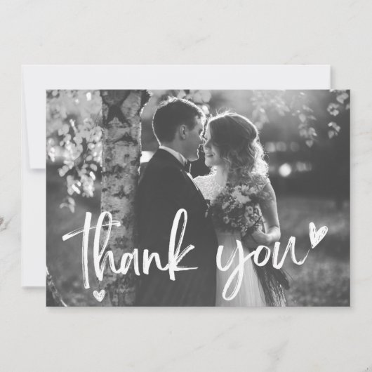 Elegante bruid bruidegom bruiloft Dank u Bedankkaart (Voorkant)