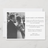 Elegante bruid bruidegom bruiloft Dank u Bedankkaart (Achterkant)