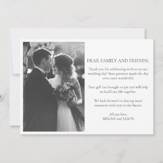 Elegante bruid bruidegom bruiloft Dank u Bedankkaart (Achterkant)