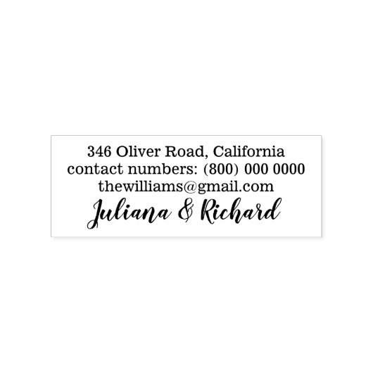 Elegante bruid & bruidegom Bruiloft retour adres Rubberstempel (Gestempeld)