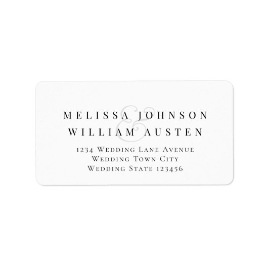 Elegante bruid & bruidegom bruiloft RSVP Retouradr Etiket (Voorkant)