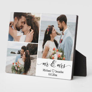 elegante bruid & bruidegom huwelijksfoto collage t fotoplaat