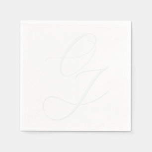 Elegante bruid bruidegom Initialen Embossed effect Servet