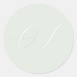 Elegante bruid bruidegom Initialen Faux reliëf bru Ronde Sticker