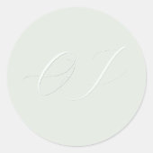 Elegante bruid bruidegom Initialen Faux reliëf bru Ronde Sticker (Voorkant)