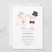 Elegante Bruid Bruidegom Martini Cocktail Bruiloft Kaart (Voorkant)