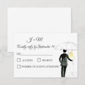 Elegante bruid bruidegom moderne RSVP (Voorkant / Achterkant)