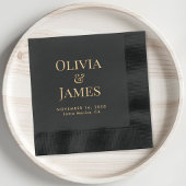 Elegante bruid bruidegom Monogram bruiloft Folie Servetten