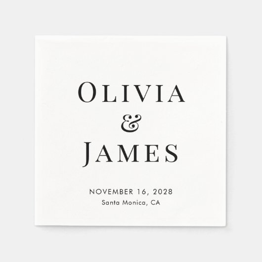 Elegante bruid bruidegom Monogram bruiloft Servet (Voorkant)