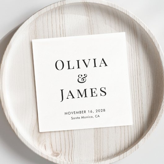 Elegante bruid bruidegom Monogram bruiloft Servet