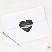 Elegante bruid & bruidegom Monogram bruiloft Stick Hart Sticker (Envelop)