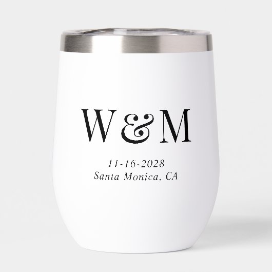 Elegante bruid bruidegom Monogram Initialen Bruilo (Achterkant)