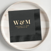 Elegante bruid bruidegom Monogram Initialen Bruilo Folie Servetten