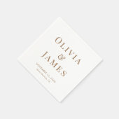 Elegante bruid bruidegom monogram wit goud bruilof servet (Hoek)