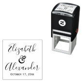 Elegante bruid bruidegom namen bruiloft calligrafi zelfinktende stempel (In situ)