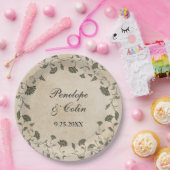 Elegante  bruid bruidegom namen bruiloft papieren bordje (Feest)