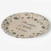 Elegante  bruid bruidegom namen bruiloft papieren bordje (Gekanteld)