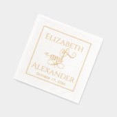 Elegante bruid bruidegom Namen Bruiloft Typografie Folie Servetten (Links)