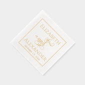 Elegante bruid bruidegom Namen Bruiloft Typografie Folie Servetten (Rechts)