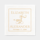 Elegante bruid bruidegom Namen Bruiloft Typografie Folie Servetten (Voorkant)