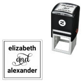 Elegante bruid bruidegom Namen Bruiloft Typografie Zelfinktende Stempel (In situ)